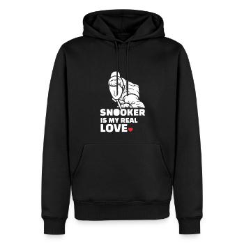 Ich Liebe Snooker - Männer Premium Bio Hoodie - Schwarz - Vorne - Nico (187cm)