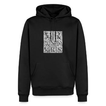 Er und Sie | Herr und Frau | Mr und Mrs - Männer Premium Bio Hoodie - Schwarz - Vorne - Nico (187cm)
