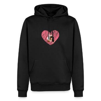 judo love - idee cadeau judo - Sweat à capuche Premium bio Homme - noir - Devant - Nico (187cm)