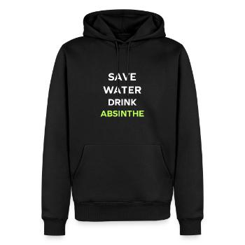 Wasser sparen, Absinth trinken - Männer Premium Bio Hoodie - Schwarz - Vorne - Nico (187cm)
