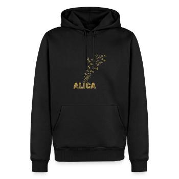 Geschenk für Alica - Männer Premium Bio Hoodie - Schwarz - Vorne - Nico (187cm)