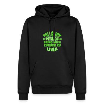 Livia als Jungesellenabschied - Männer Premium Bio Hoodie - Schwarz - Vorne - Nico (187cm)
