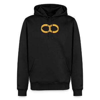 wedding rings - Sweat à capuche Premium bio Homme - noir - Devant - Nico (187cm)