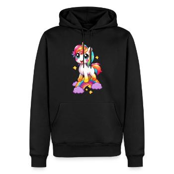 Cute unicorn - Men’s Premium Organic Hoodie - black - Front - Nico (187cm)