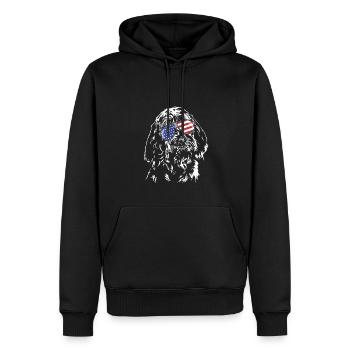 Spinone Italiano Amerika Fahne Hunde Wilsigns - Männer Premium Bio Hoodie - Schwarz - Vorne - Nico (187cm)