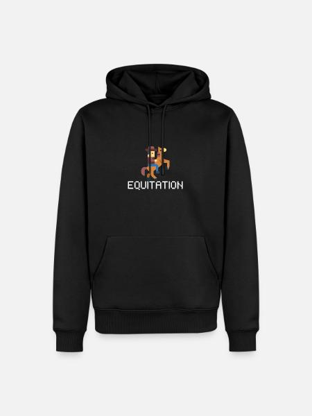 Reiten Pixel- idee Geschenk Reiter - Männer Premium Bio Hoodie - Schwarz