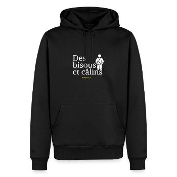 Pas de câlins - idee cadeau judo - Sweat à capuche Premium bio Homme - noir - Devant - Nico (187cm)