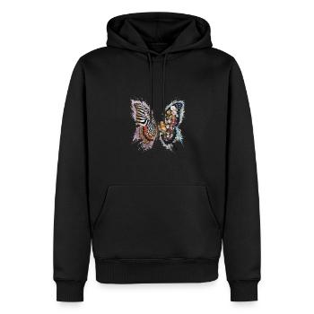 Bunte Blumen Schmetterling Naturliebhaber - Männer Premium Bio Hoodie - Schwarz - Vorne - Nico (187cm)