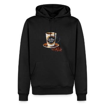Coffee First Morning Cafe Liebhaber - Männer Premium Bio Hoodie - Schwarz - Vorne - Nico (187cm)