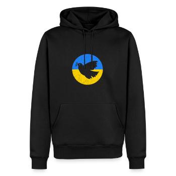Friedenstaube Ukraine - Männer Premium Bio Hoodie - Schwarz - Vorne - Nico (187cm)