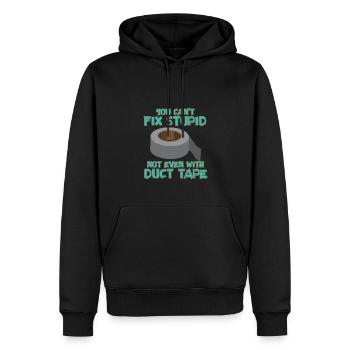 You Can't Fix Stupid Duct Tape Handwerker - Männer Premium Bio Hoodie - Schwarz - Vorne - Nico (187cm)