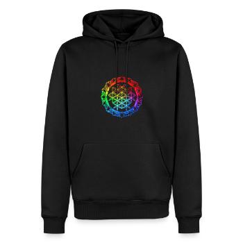 Fleur de lotus - symbole de sérénité et de beauté - Sweat à capuche Premium bio Homme - noir - Devant - Nico (187cm)