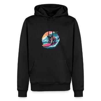 Surfer Faultier Tropischer Strand Welle Surfen - Männer Premium Bio Hoodie - Schwarz - Vorne - Nico (187cm)