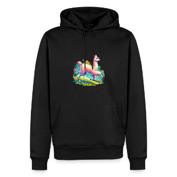 Alpaka Lama für Alpakaliebhaber - Männer Premium Bio Hoodie - Schwarz - Vorne - Nico (187cm)