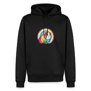 Meerschweinchen Regenbogen - Männer Premium Bio Hoodie - Schwarz - Vorne - Nico (187cm)