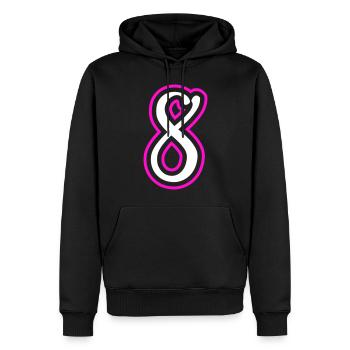 8 Numéro de numéro - Sweat à capuche Premium bio Homme - noir - Devant - Nico (187cm)