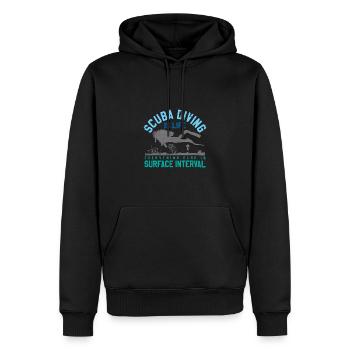 23F 0327 bk - Sweat à capuche Premium bio Homme - noir - Devant - Nico (187cm)