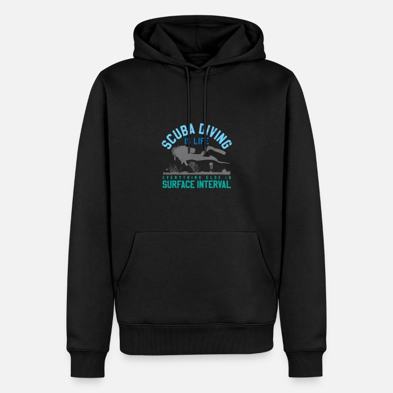 23F 0327 bk - Männer Premium Bio Hoodie - Schwarz