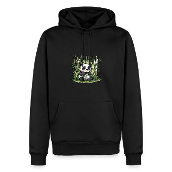Niedlicher Panda Bambus Wald Tier Tierwelt - Männer Premium Bio Hoodie - Schwarz - Vorne - Nico (187cm)