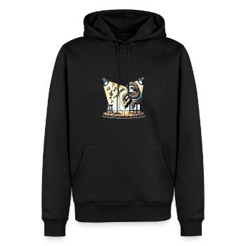 Faultier Musik Gitarre Singen für einen - Männer Premium Bio Hoodie - Schwarz - Vorne - Nico (187cm)