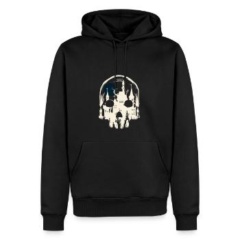 Château Château Bergfried Design Moyen Âge - Sweat à capuche Premium bio Homme - noir - Devant - Nico (187cm)
