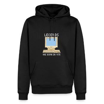 Les légendes sont nées en 1975 Funny Birthday. - Sweat à capuche Premium bio Homme - noir - Devant - Nico (187cm)