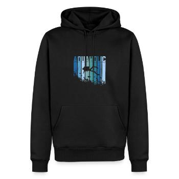 23F 0297 bk - Männer Premium Bio Hoodie - Schwarz - Vorne - Nico (187cm)