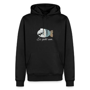 Kuschelfisch, Theodör, Es geht um, Zombie - Männer Premium Bio Hoodie - Schwarz - Vorne - Nico (187cm)