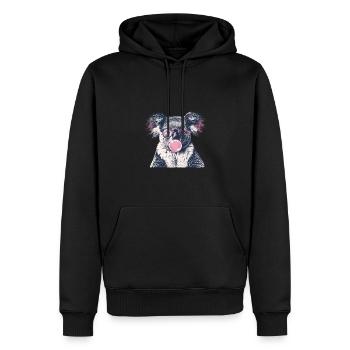 Koala mit Sonnenbrille Bubblegum für einen - Männer Premium Bio Hoodie - Schwarz - Vorne - Nico (187cm)