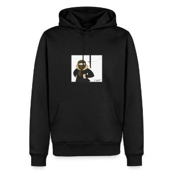 HAARSCHAL-STUDIO HAKA - Männer Premium Bio Hoodie - Schwarz - Vorne - Nico (187cm)