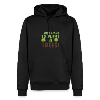 Je veux juste planter des arbres! Arbor Day Tree Earth - Sweat à capuche Premium bio Homme - noir - Devant - Nico (187cm)