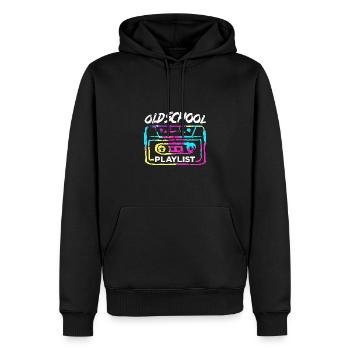 23F 0168 bk - Männer Premium Bio Hoodie - Schwarz - Vorne - Nico (187cm)