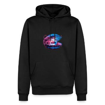 Muschel mit einer Perle für einen Strandmuschel - Männer Premium Bio Hoodie - Schwarz - Vorne - Nico (187cm)