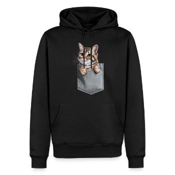Balinesische Katze in der Tasche Geschenk - Männer Premium Bio Hoodie - Schwarz - Vorne - Nico (187cm)