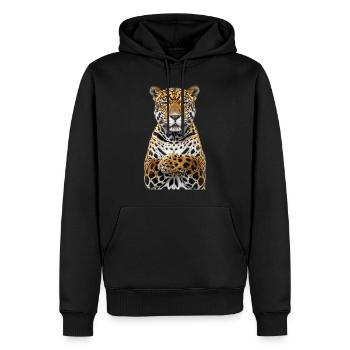 Jaguar - Männer Premium Bio Hoodie - Schwarz - Vorne - Nico (187cm)