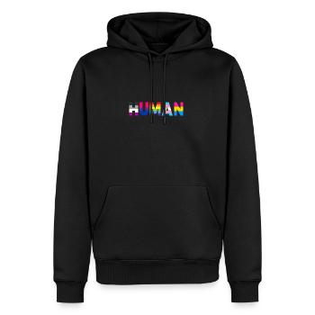Menschlichen - Männer Premium Bio Hoodie - Schwarz - Vorne - Nico (187cm)