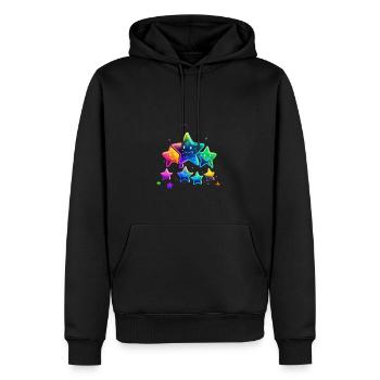 MAGNIFIQUES ETOILES - Sweat à capuche Premium bio Homme - noir - Devant - Nico (187cm)