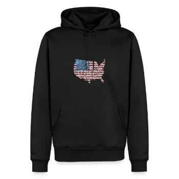Patriotisches Puzzle Flagge Amerikanischer Stolz - Männer Premium Bio Hoodie - Schwarz - Vorne - Nico (187cm)
