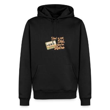 You're Not Old You're Retro Classic Cassette Tape - Männer Premium Bio Hoodie - Schwarz - Vorne - Nico (187cm)