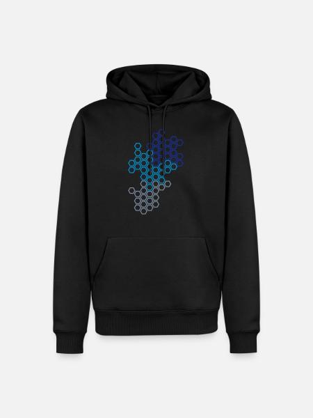 Sechseck Hexagon Muster Sportlich Modern Kunst - Männer Premium Bio Hoodie - Schwarz