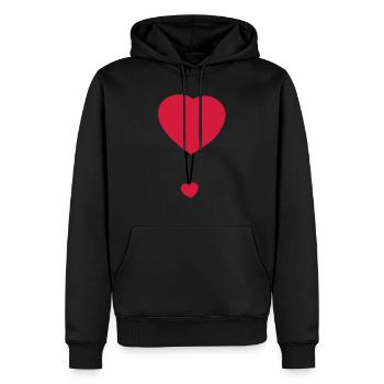 herz und herz (2c) - Männer Premium Bio Hoodie - Schwarz - Vorne - Nico (187cm)