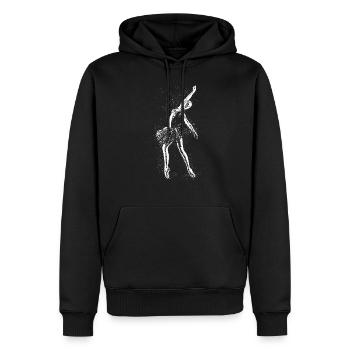 Ballerine danse ballet dans les étoiles - Sweat à capuche Premium bio Homme - noir - Devant - Nico (187cm)