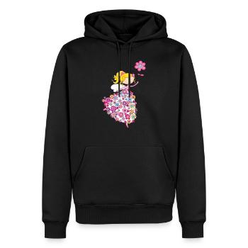 Flower Princes - Männer Premium Bio Hoodie - Schwarz - Vorne - Nico (187cm)