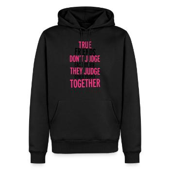True Friends - Männer Premium Bio Hoodie - Schwarz - Vorne - Nico (187cm)