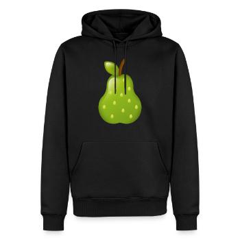 Smiley Pear - Männer Premium Bio Hoodie - Schwarz - Vorne - Nico (187cm)