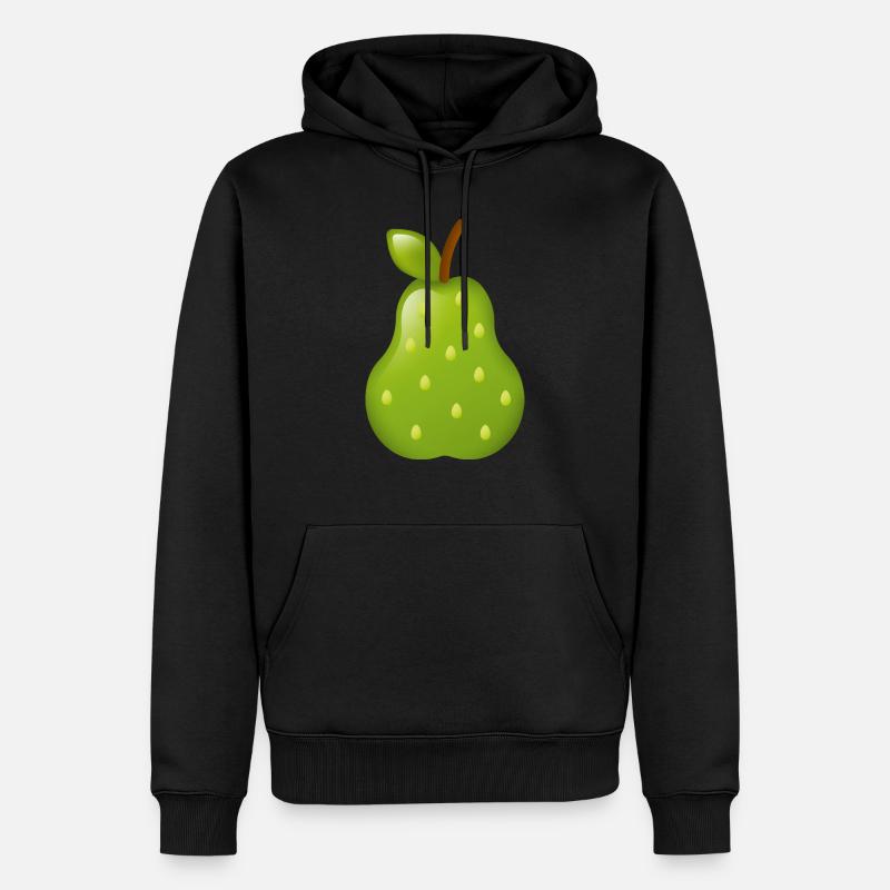 Smiley Pear - Männer Premium Bio Hoodie - Schwarz
