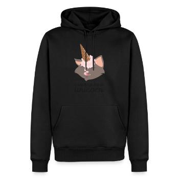 I Wanna Be A Unicorn (Cat With Ice Cream Cone) - Sweat à capuche Premium bio Homme - noir - Devant - Nico (187cm)