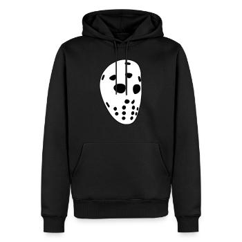 Masque de hockey rétro - Sweat à capuche Premium bio Homme - noir - Devant - Nico (187cm)