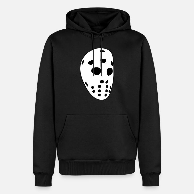Masque de hockey rétro - Sweat à capuche Premium bio Homme - noir