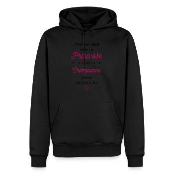 It's complicated to be princess and champion - Men’s Premium Organic Hoodie - black - Front - Nico (187cm)